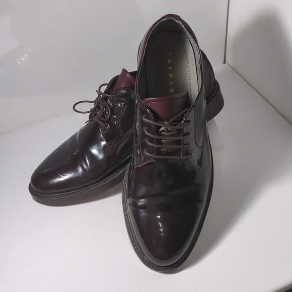 Topman | Shoes | Topman Patent Leather Derby In Burgundy  display picture 3